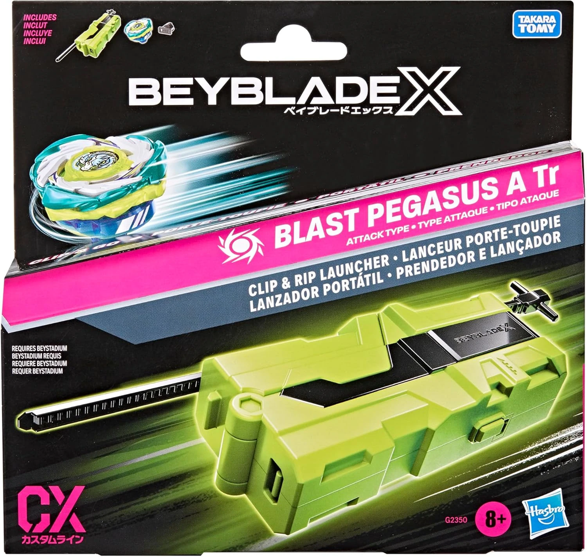 Beyblade X Blast Pegasus A Tr with Clip & Rip Launcher