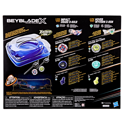Beyblade X Drop Attack Battle Set with Beystadium, 2 Right-Spinning Top Toys, and 2 Launchers