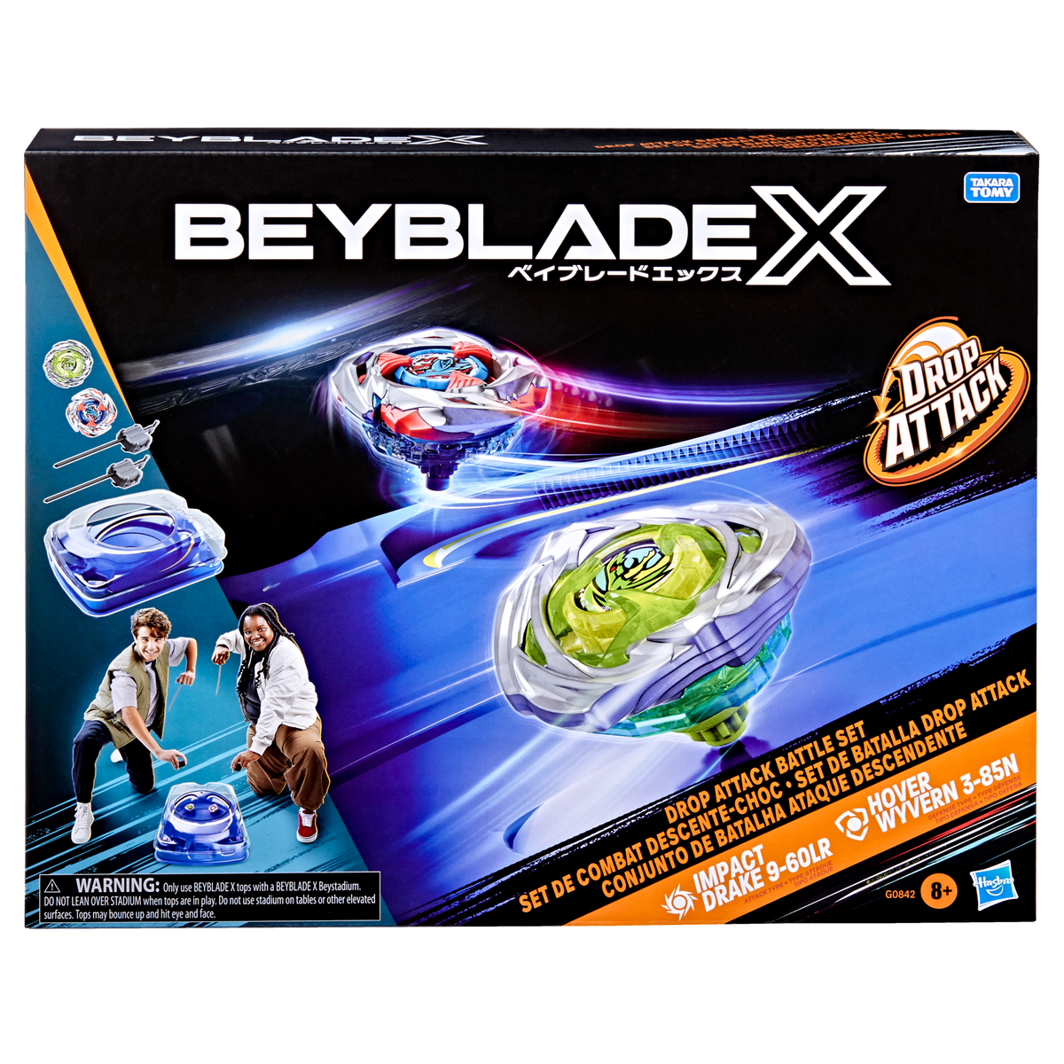 Beyblade X Drop Attack Battle Set with Beystadium, 2 Right-Spinning Top Toys, and 2 Launchers