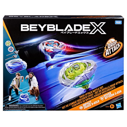 Beyblade X Drop Attack Battle Set with Beystadium, 2 Right-Spinning Top Toys, and 2 Launchers