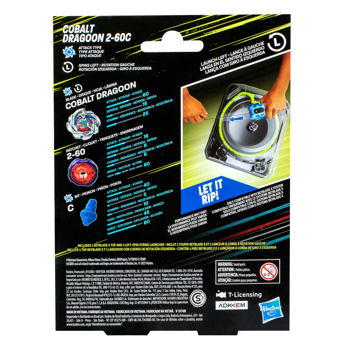 Beyblade X Cobalt Dragoon 2-60C Launcher Set
