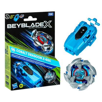 Beyblade X Cobalt Dragoon 2-60C Launcher Set
