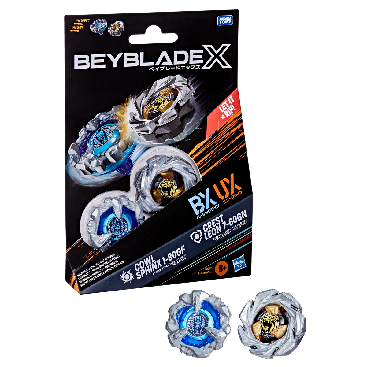 Beyblade X Cowl Sphinx 1-80GF & Crest Leon 7-60GN Dual Pack Set