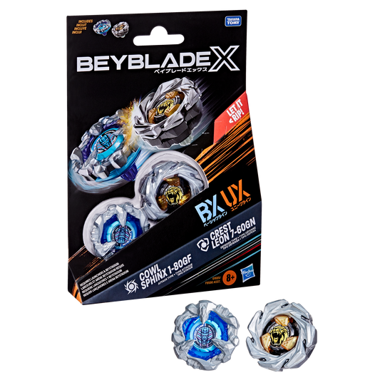 Beyblade X Cowl Sphinx 1-80GF & Crest Leon 7-60GN Dual Pack Set