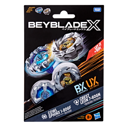 Beyblade X Cowl Sphinx 1-80GF & Crest Leon 7-60GN Dual Pack Set