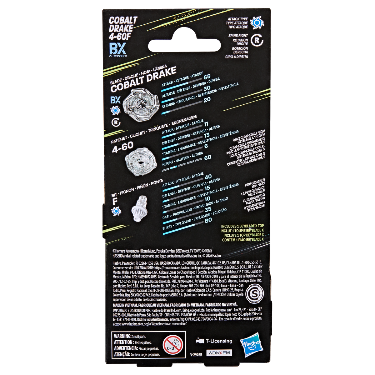 Beyblade X Cobalt Drake 4-60F Booster Pack Set
