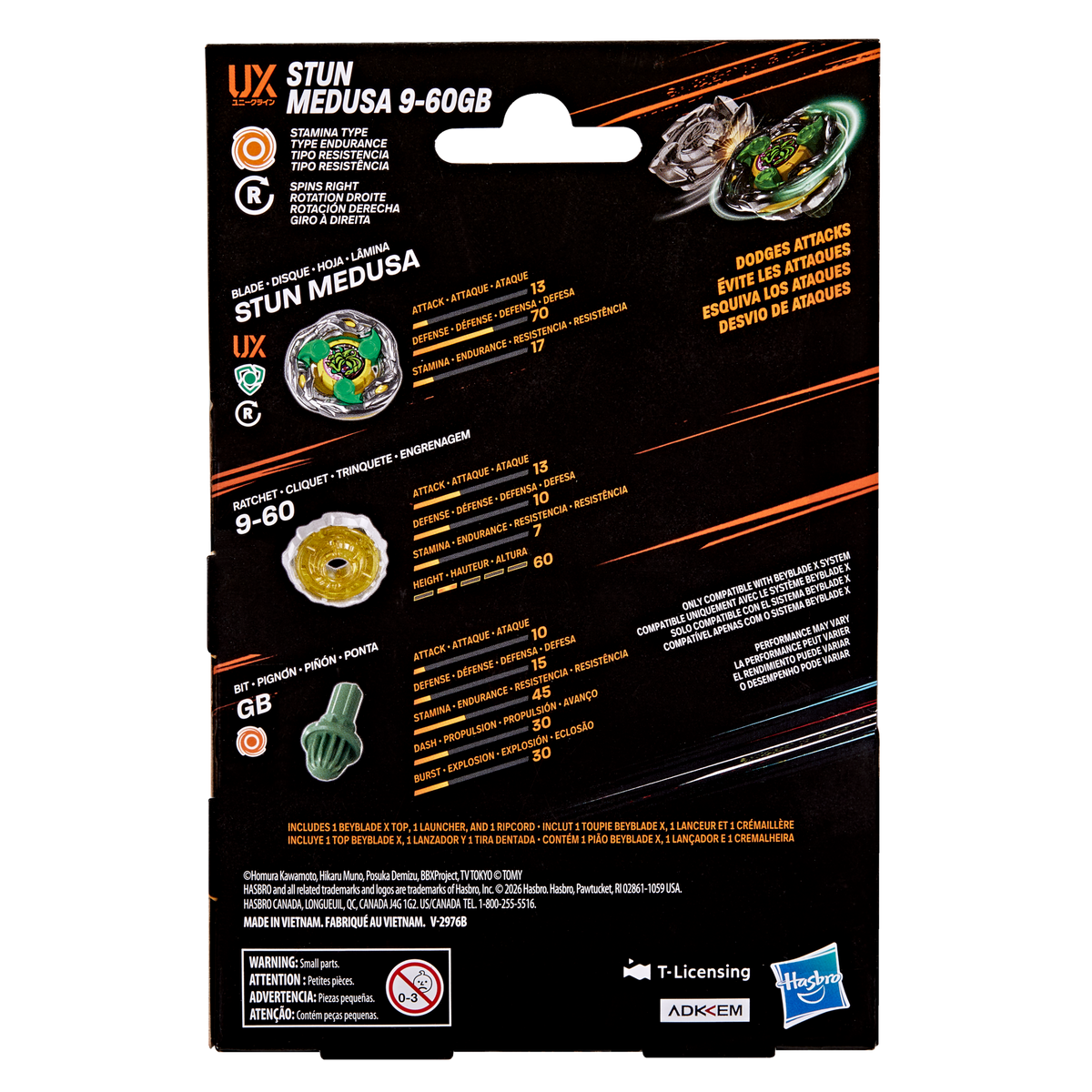 Beyblade X Stun Medusa 9-60GB UX Starter Pack Set