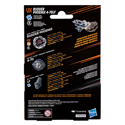 Beyblade X Rudder Phoenix 4-70LF UX Starter Pack Set